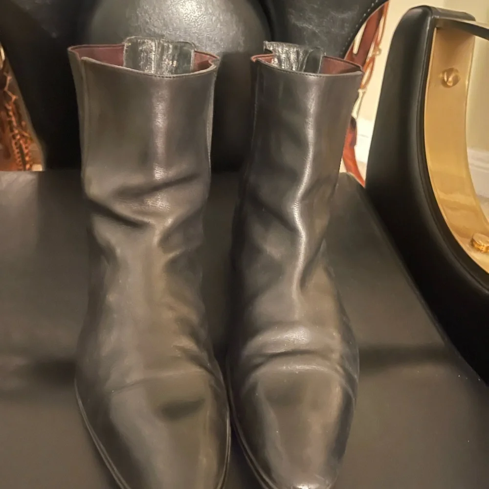 HUGO Black Leather Men's Boots - Picture 1 of 16